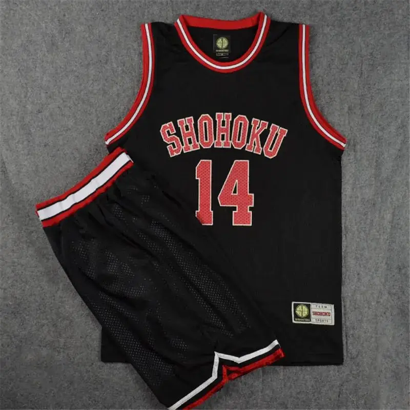No 14 Mitsui Black Jersey Set Anime Shohoku School Basketball Team Jersey Set Slam Dunk Rukawa Sakuragi Costume Cosplay Uniforme