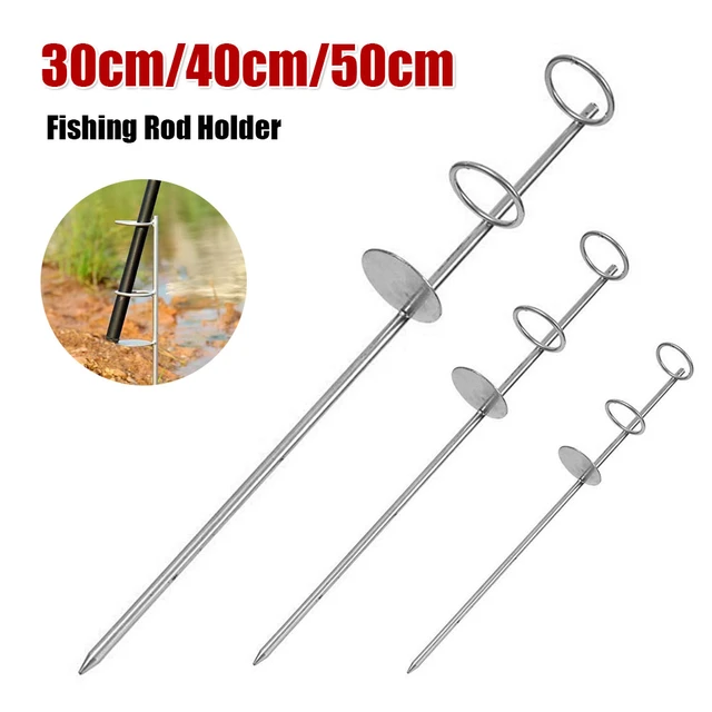 Fishing Rod Holder Support Stainless Steel Ground Spike Rod Rest Stand Bank  Portable Fishing Ground Rod Holder Tackle 30/40/50cm - AliExpress