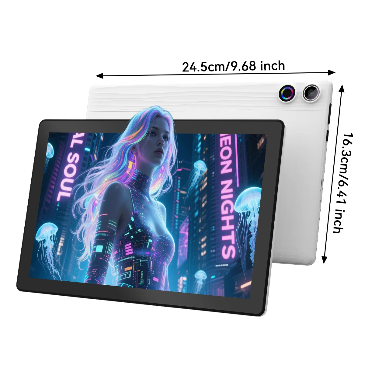 URAO A10 Octa Core Tablet PC 10.1 Inch HD 1280*800 LCD Upgraded 10GB(3+7) Smart RAM 64GB ROM Android14 5000mAh Battery 5MP+8MP Dual Camera Max 1TB TF Card Type-C Ultra Thin 0.54kg Portable Tablet Blac — Color: WHITE