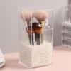 1pc makeup brush storage box, simple and transparent multifunctional makeup brush storage rack, simple, durable and practical 3
