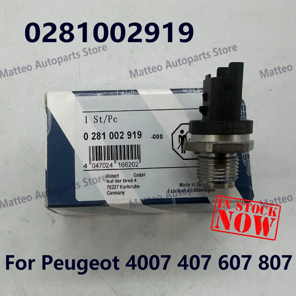 

0281002919 Common Fuel Rail Pressure Sensor 281002919 For Peugeott 4007 407 607 807 Citroenn C-Crosser