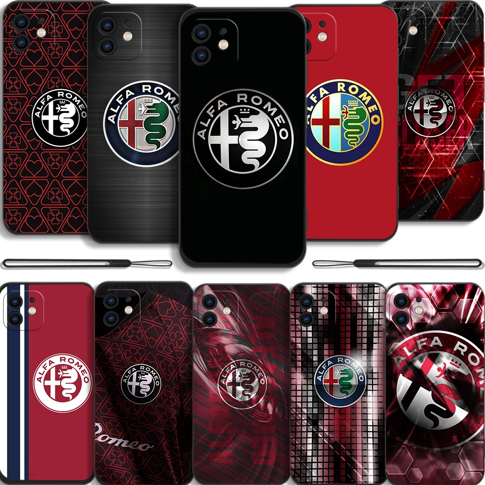 Custodia Per Telefono Alfa Romeos Per Auto Sportiva Per Samsung Galaxy S23 S22 S21 S20 Ultra Plus Fe S10 4G S9 S10E Nota 20 10 9 Plus Con Cordino