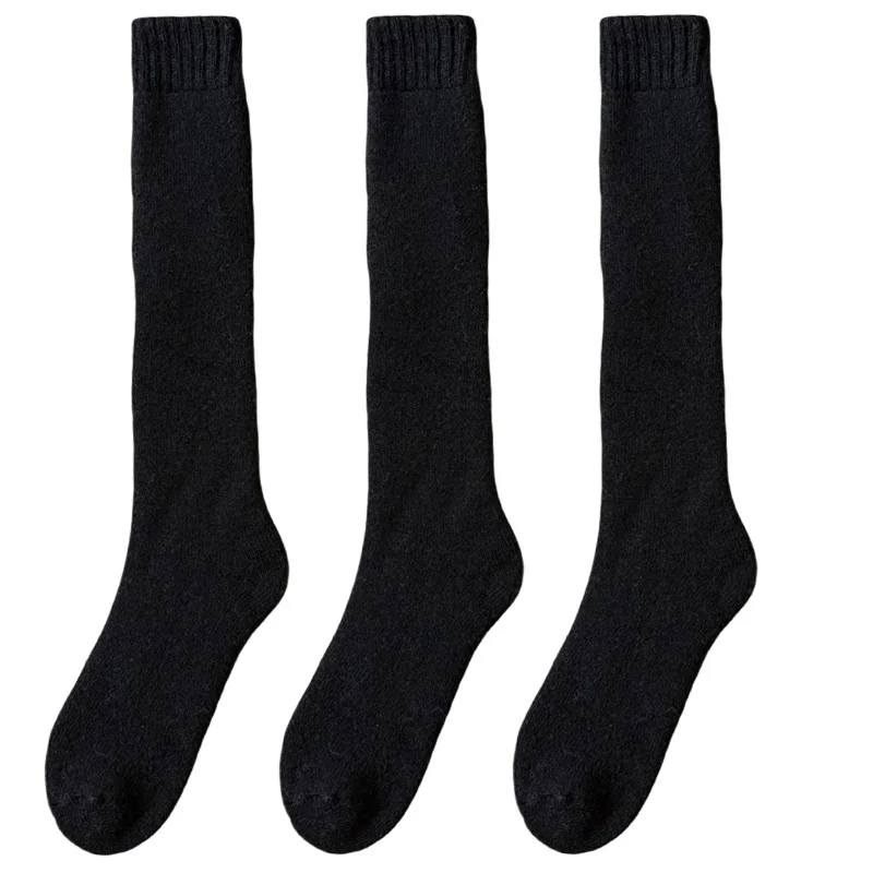 Men's Luxury Winter Wool Knee-High Socks - 3 Pairs