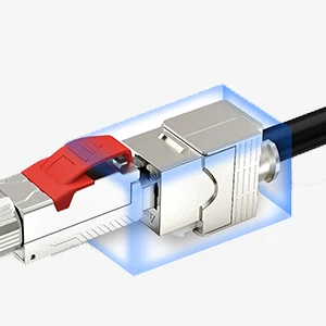 de zinco, Adaptador acoplador, blindado, Cat6A, CAT7, 12 Pcs
