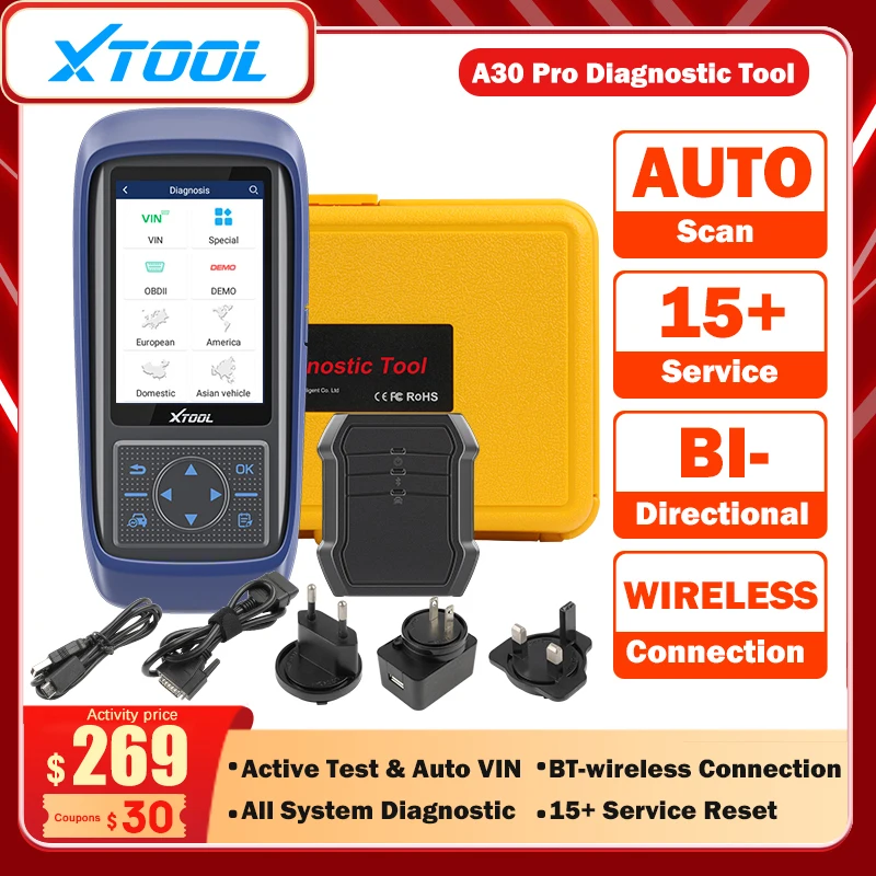 XTOOL A30 Pro Full system diagnostic tools A30PRO With BiDirectional