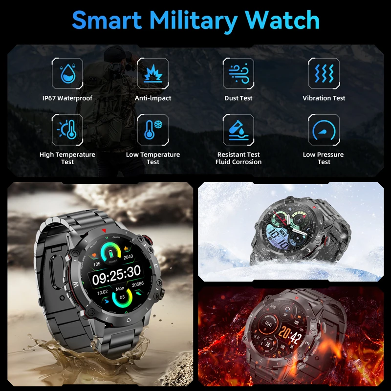 Karchilor  ߿ Ʈġ, 1.46 ġ, IP67 ,   ƮϽ ƮĿ, ȵ̵ IOS 