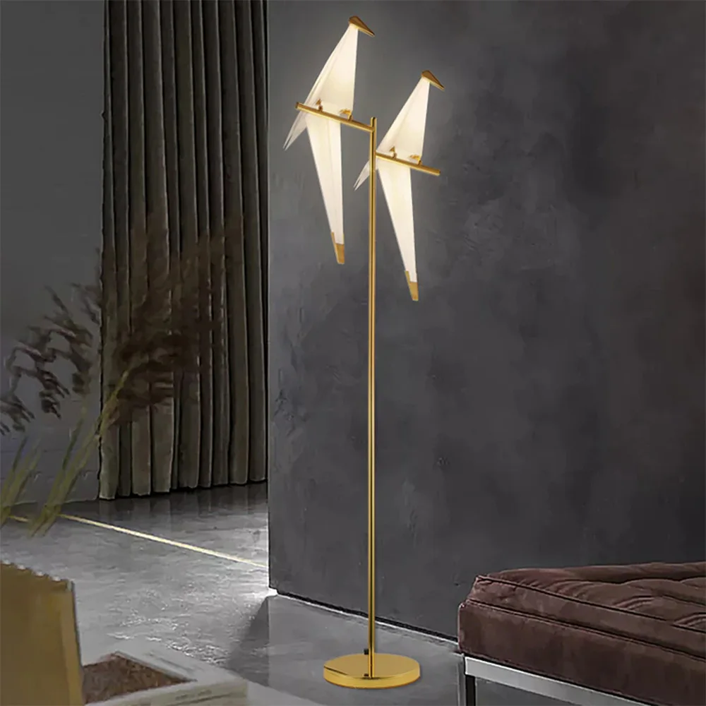 

Creative LED Floor Lamp Minimalistic Nordic Design for Living Room Bedroom Study Bird Designer Light Rotatable Stand Lighting