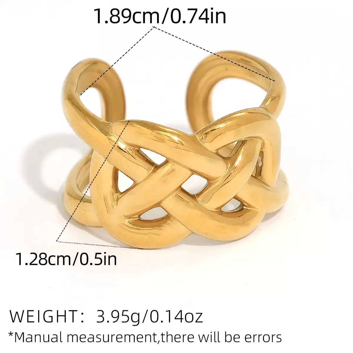 Modisches Geometrie-Design, 316L-Edelstahlringe, 18 Karat vergoldet, wasserdicht, hochwertiger Schmuck für den täglichen Gebrauch, Urlaub am Meer – Detail 3