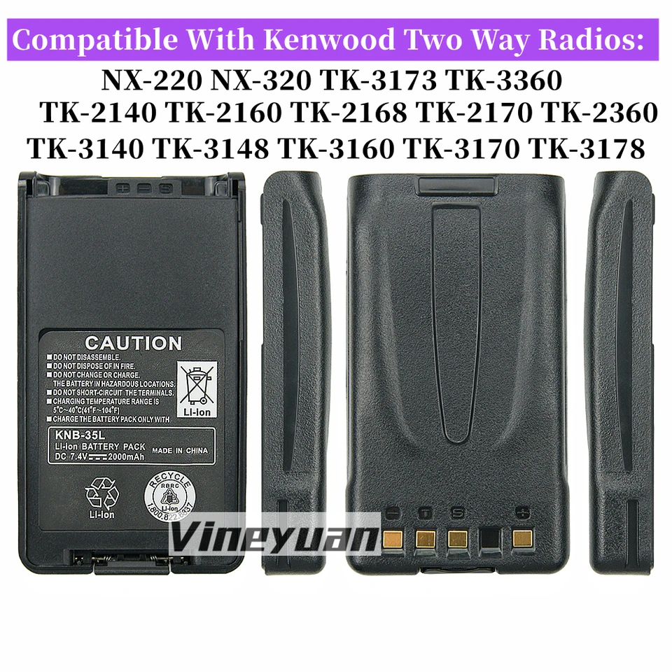 Banshee 2600mAh Battery For Kenwood Two-Way Radios - Compatible With NX200/TK5220 Models