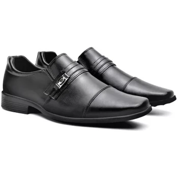 Sapato Social Masculino Detalhe Metal Bico Quadrado Conforto 1