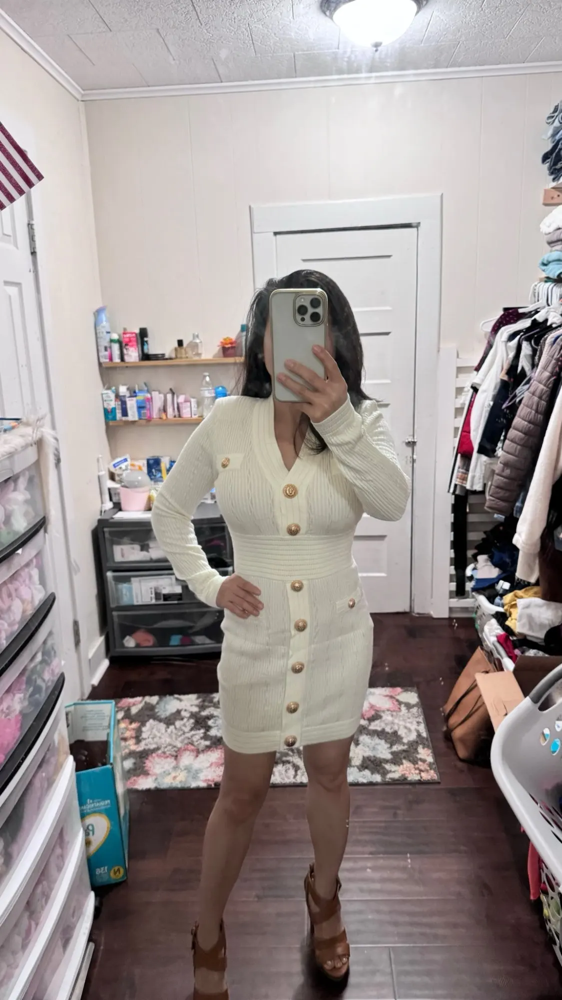 Luxurious Long Sleeve Sheath Casual Knitted Mini Dress photo review