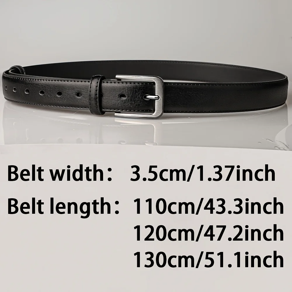 Fashion Business Men's Belt Genuine Luxury Brand Belt Metal Buckle Belt High-Quality PU Leather Belt With Cargo Pants Jeans Belt