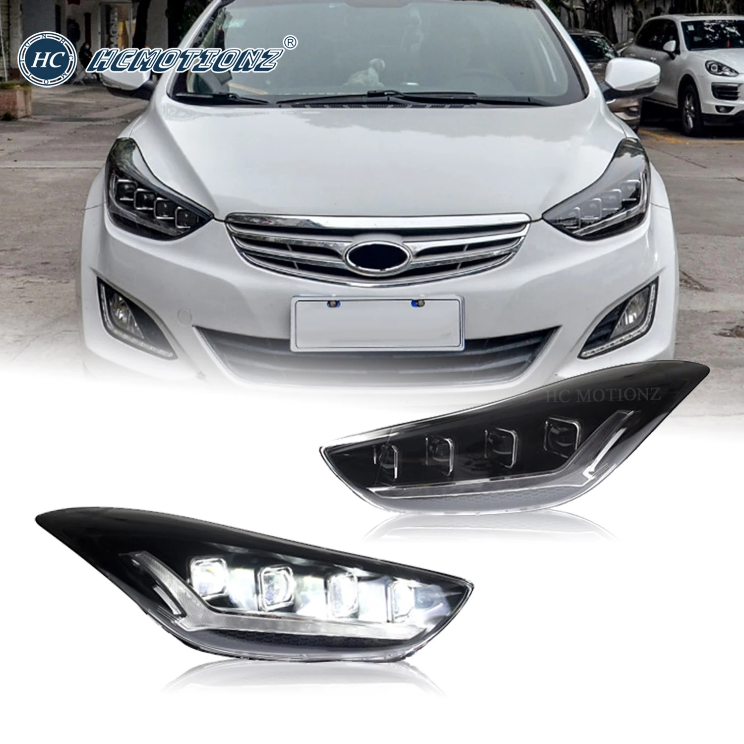 HCMOTIONZFullLEDHeadlightsAssemblyforHyundaiElantra20112012