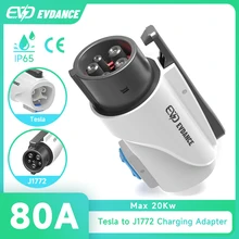테슬라 to J1772 충전 어댑터, 최대 250V, 80A, 20Kw, J1772 EV 충전기 어댑터, 테슬라 고출력 충전 스테이션과 호환 가능