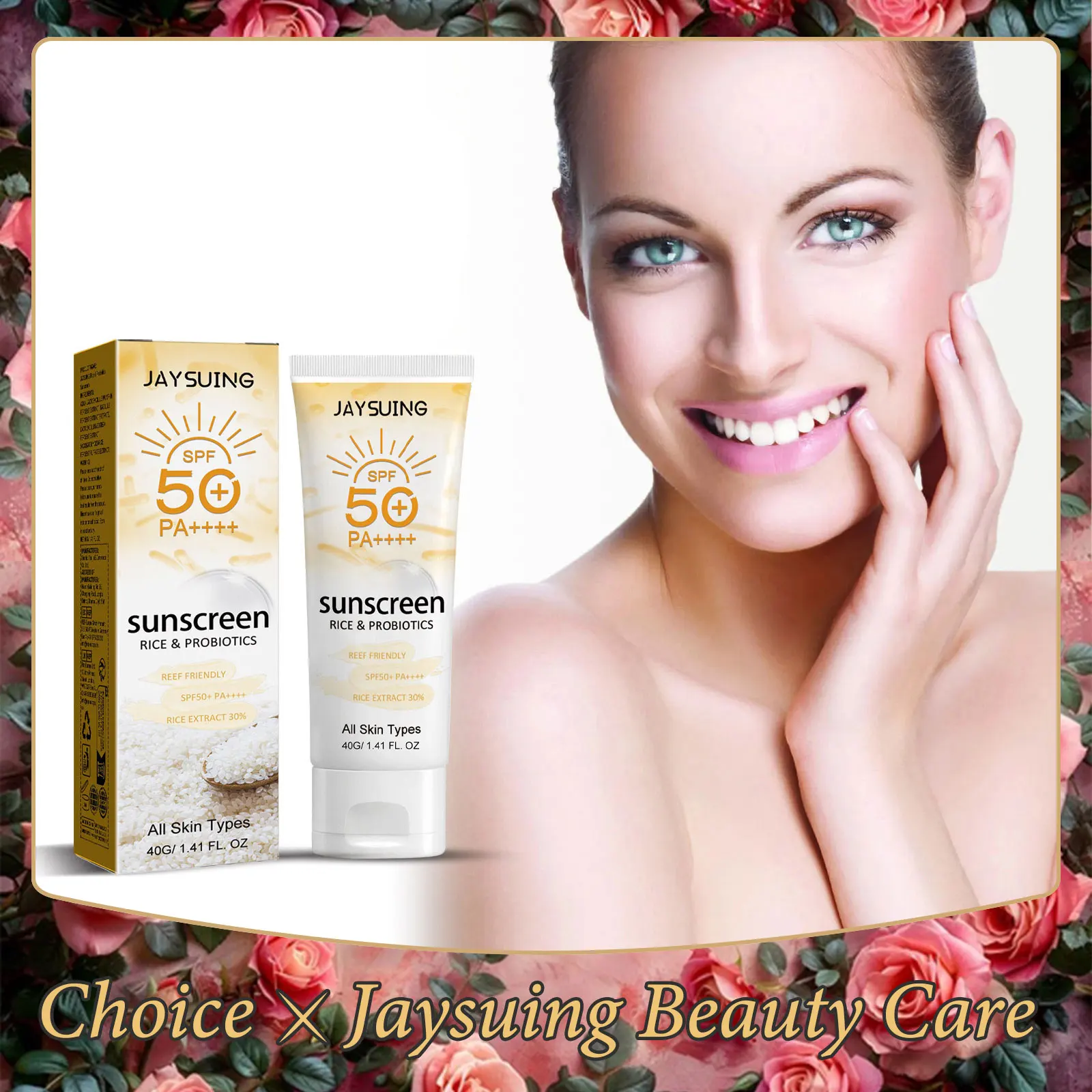 Spf 50 Sun Cream Face Body Sunblock Protective Cream Whitening Sun Block Refreshing Anti-Aging Oil Control Skin Sunscreen 40g