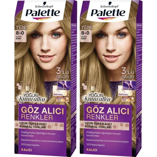 

Eye-catching Colors in Palette Hair Color 8-0 Dark Blonde X 2 Pieces
