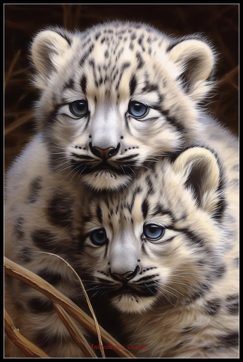 

Наборы для вышивки крестиком 14 ct DMC DIY Искусство ручной работы Декор-снежный Леопард Cubs