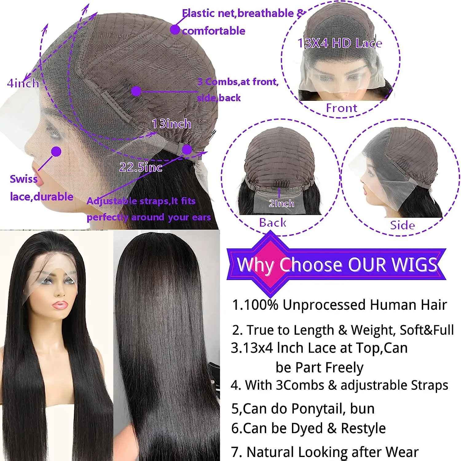 HD Lace Front Wigs: The Best Choice for Seamless Hairlines in 2025 3 220 Density Hd Lace Frontal Wig Bone Straight Human Hair Wigs Pre Plucked Hd Transparent 13x4 13x6 Inch Front Soft Baby Hair Wig - AliExpress
