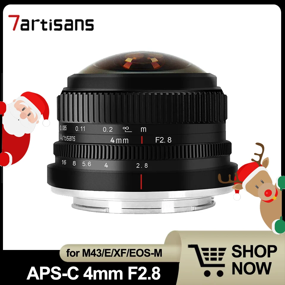 

7artisans 4mm F2.8 225° Circular MF Aps-c Prime Fisheye Lens for Sony E/Fuji FX/Canon EOS-M/ M43 Mount