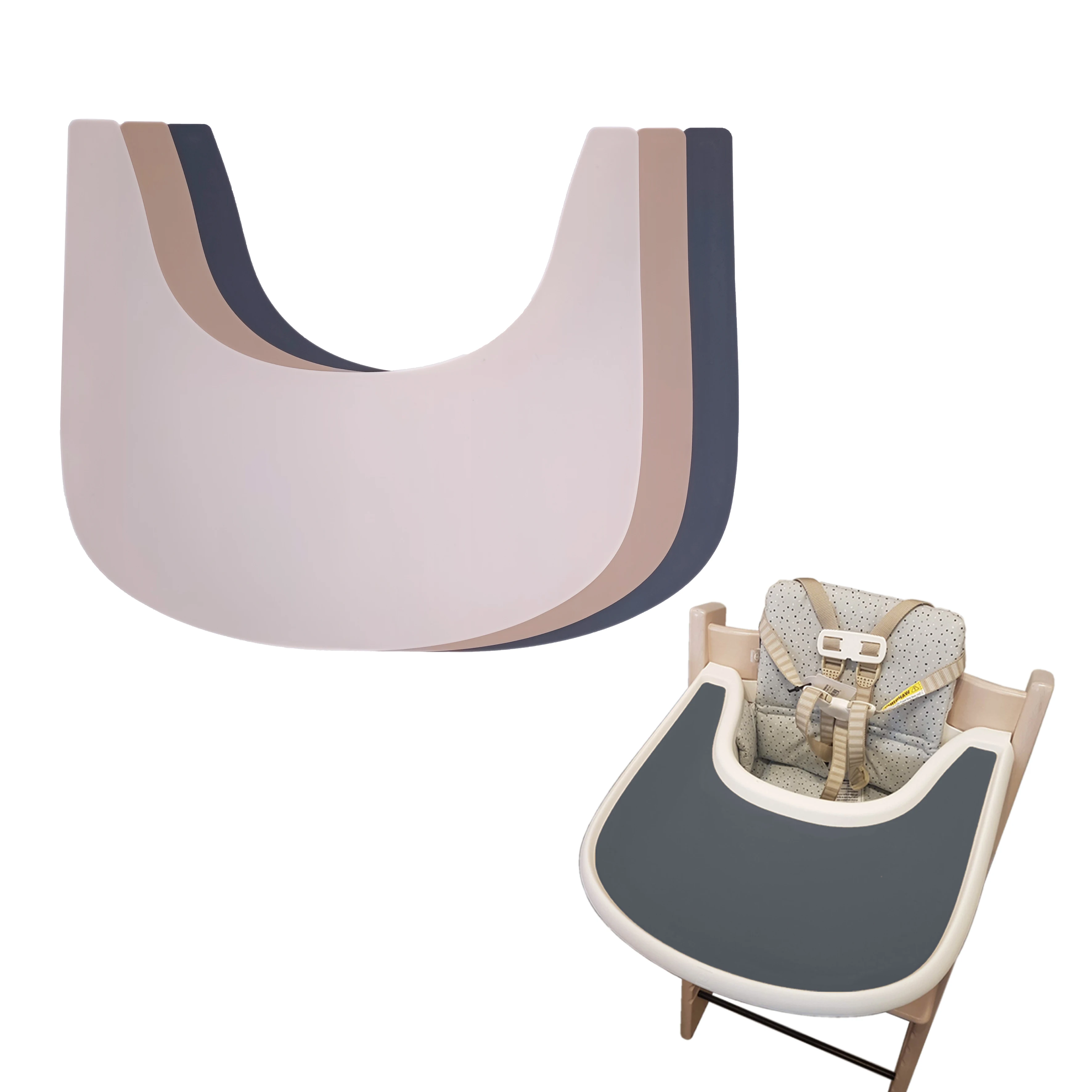 1pcs-Easy To Clean Trip Trap Placemat Silicone Baby Dining Feeding Mat Highchair Flat Tray Placemat For Baby 3