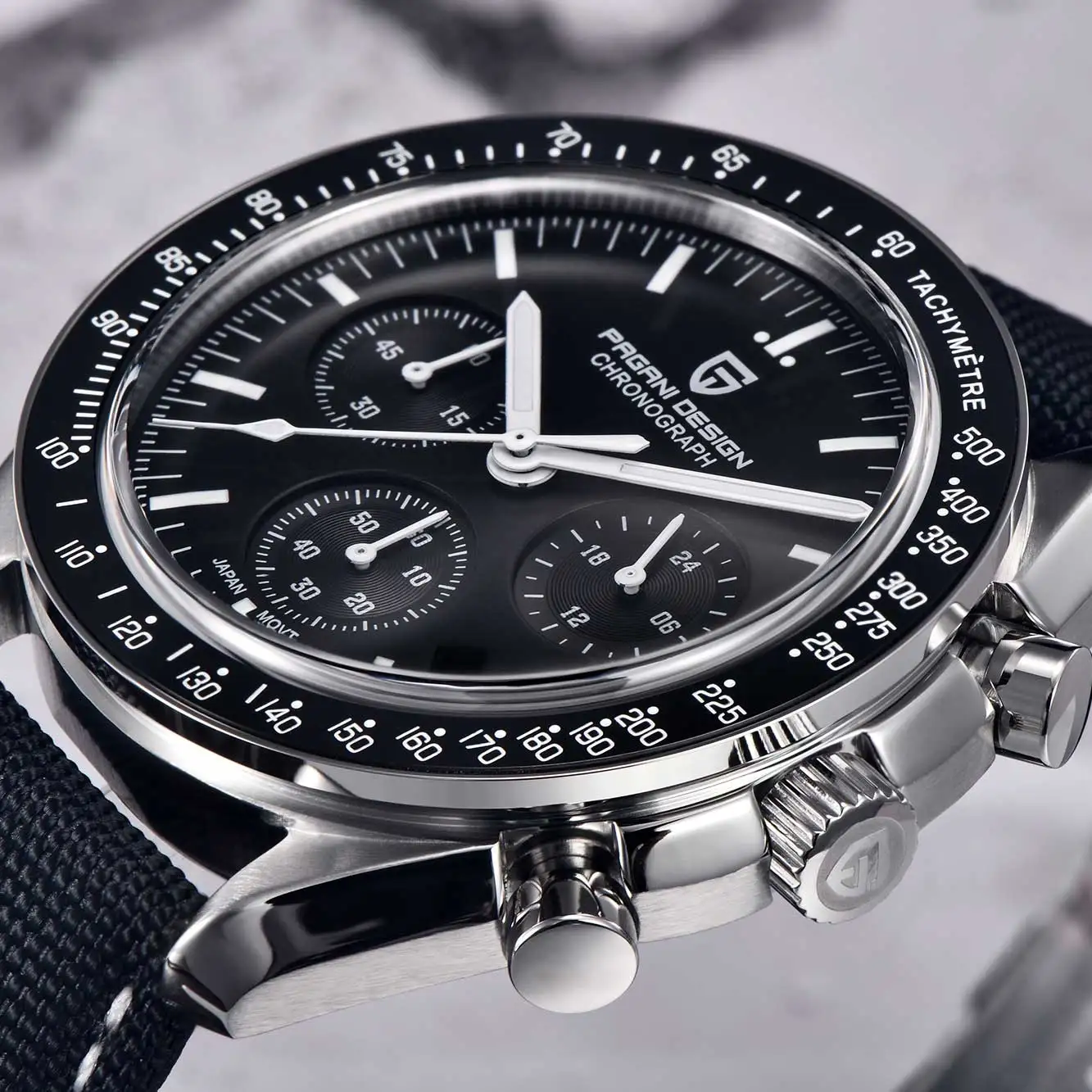 2026 New PAGANI DESIGN Moon Men's Watch Luxury Quartz Watch For Men VK63 Speed Sports Chronograph wrist watches AR Sapphire Mirror protective Luminous Nylon Strap Clock Local Shipping 1