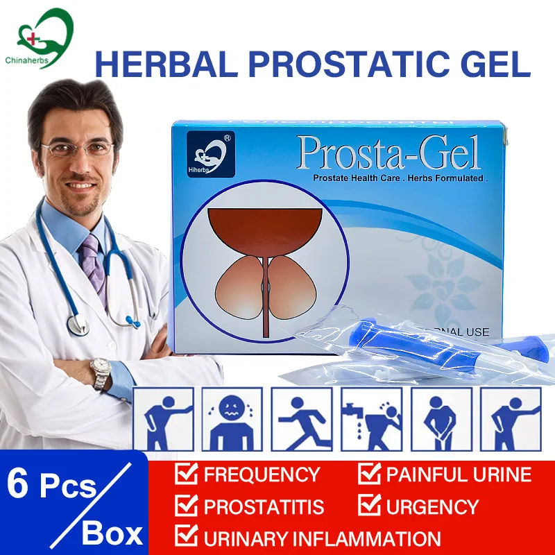 6 Pcs/Pack Chinese Herbal Prostatic Gel Prostate Enlarge Urinary
