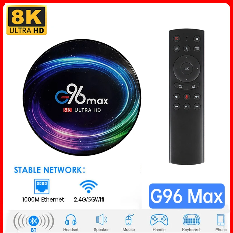 New G96 Max Smart Tv Box Android 11.0 Max 4g +128g Amlogic S905x4