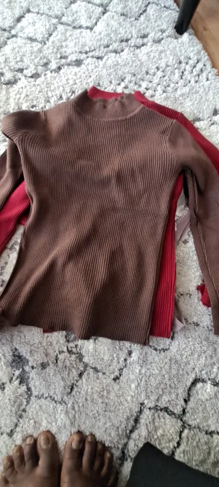 Autumn Winter Mock Neck Women Sweater Vintage Basic Solid Knitted Tops Casual Slim Pullover Korean Sweaters Simple Chic Jumpers photo review