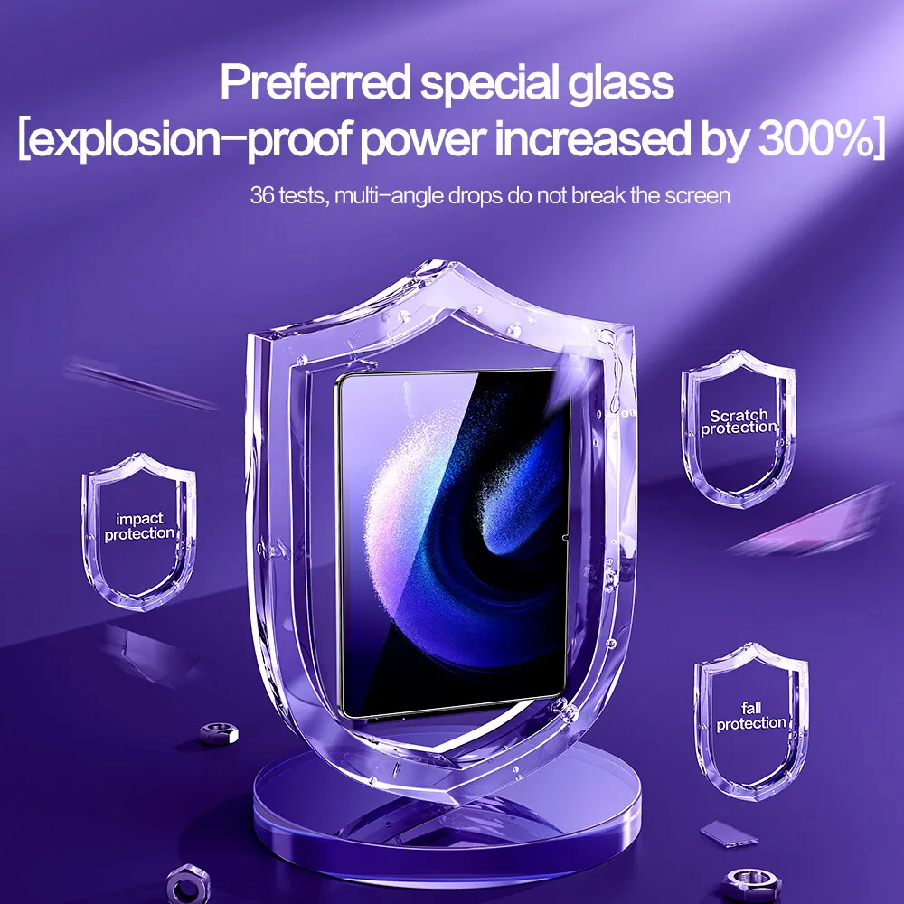 SmartDevil 1PC Screen Protector for Xiaomi Pad 6 Pro HD Tempered Glass Film for Mi Pad 5 Pro with Quick Installation Tool 4