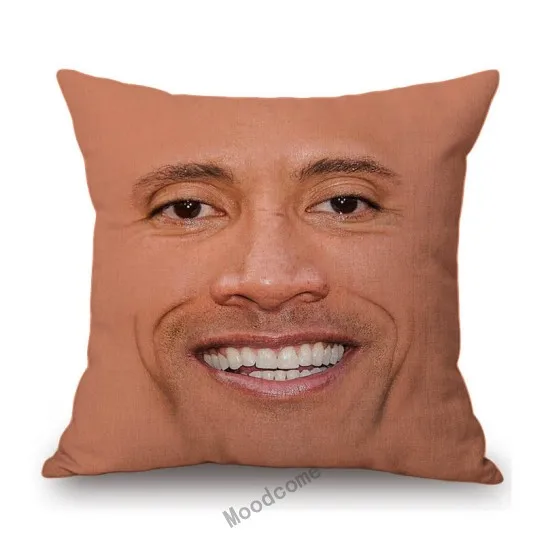 Funny Hilarious Art Nicolas Cage Dwayne Johnson Rock Smiling Face Meme  Humorous Sofa Decoration Pillow Case Linen Cushion Cover - AliExpress