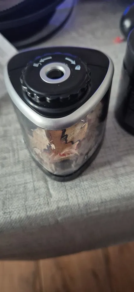 Sacapuntas eléctrico de escritorio, sacapuntas automático adecuado para lápices (6-8mm) para estudiantes, escuela, oficina, papelería photo review