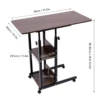 C-Shaped Side Table Adjustable, Height Adjustable C Table with Wheels and Storage Shelves for Couch Bed Recliner Density Board 1