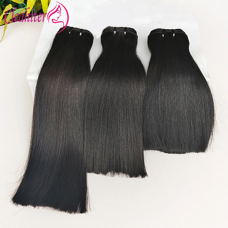 

Bone Straight Super Double Drawn Human Hair Bundles 100g/PC Raw Vietnamese Hair Bundle 8-20 Inch Natural Color Double Weft