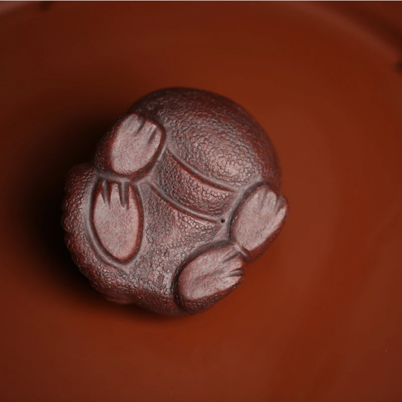 Fabulous Wild Beast Cute Red Tea Pet Spirit Figurines Tea Ceremony Utensils Chinese Room Decoration Accessories Zen Animal tea pet ornaments,room decor statues