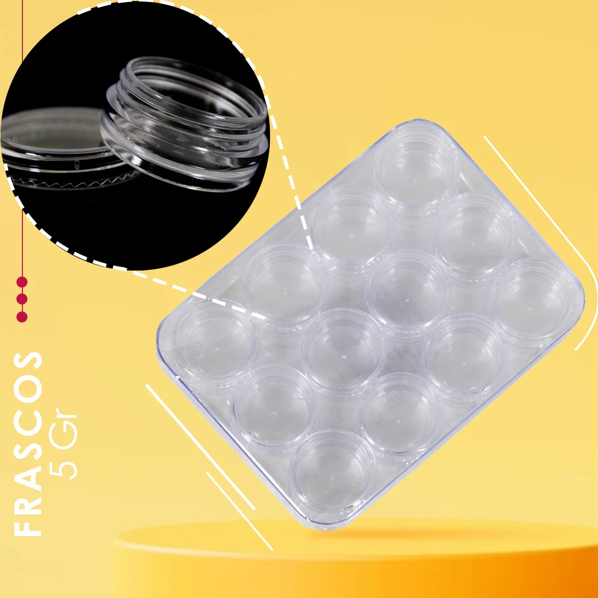 60 Frascos Organizadores De Plastico 5 G Envases Universale