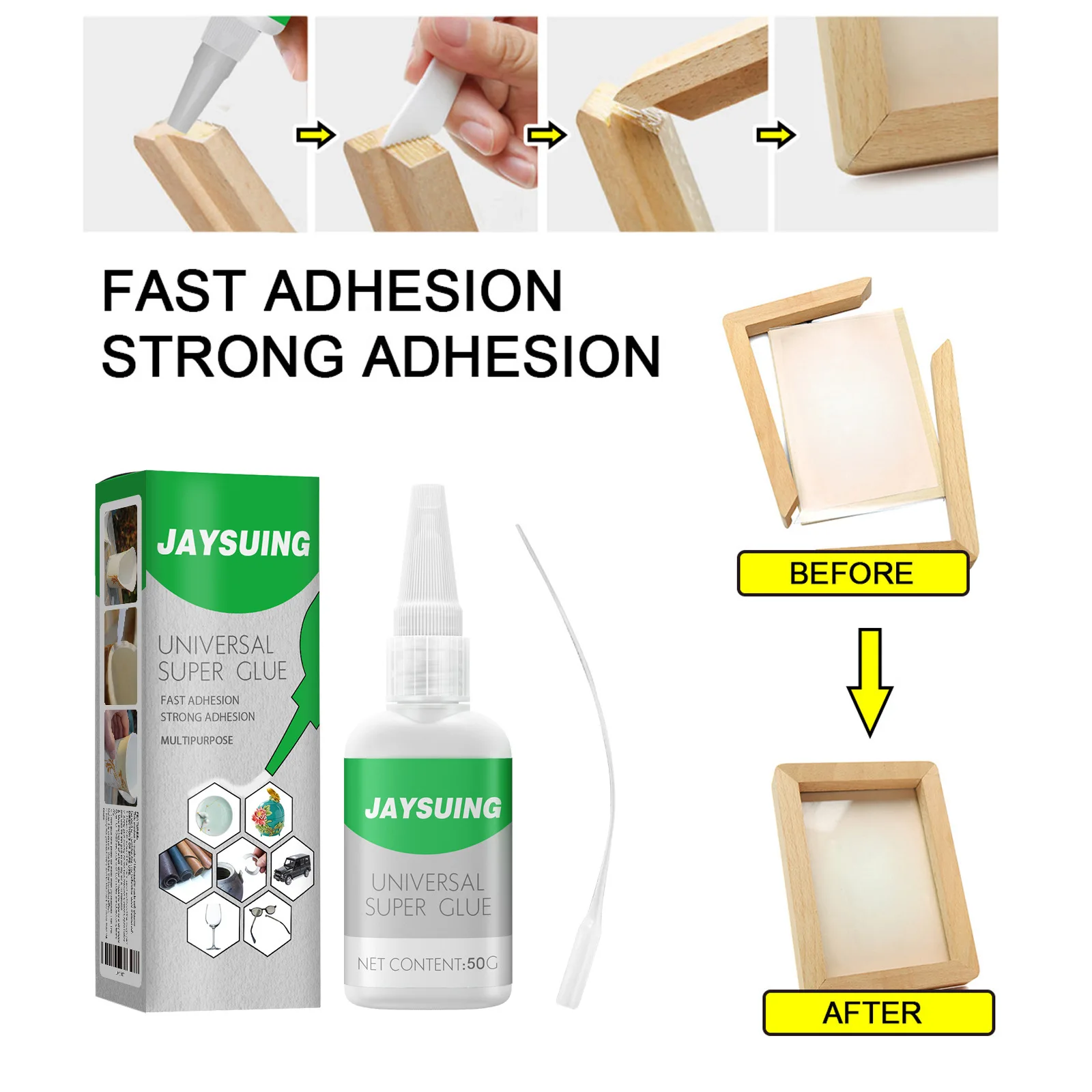 Jaysuing Multipurpose Sealing Adhesive for Ceramic Leather Wood Crack Repair Epoxy Quick Dry Safe Waterproof Gap Fill Glue