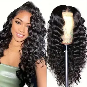 5x5 loose Wave Lace Closure frontal Wigs 5x5 4C  Lace Closure Human Hair Wig for Women 180% Density Free Part Pre Plucked Glue