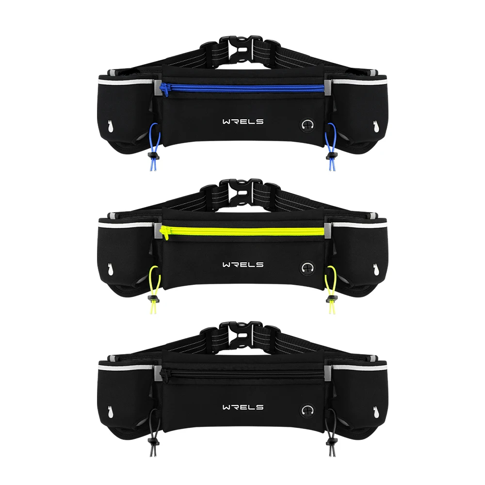 WRELS Upgraded Running Belt With Water Bottles Hydration Belt Running Pouch Bag  Fanny Pack Phones Waist pack for Sports 6