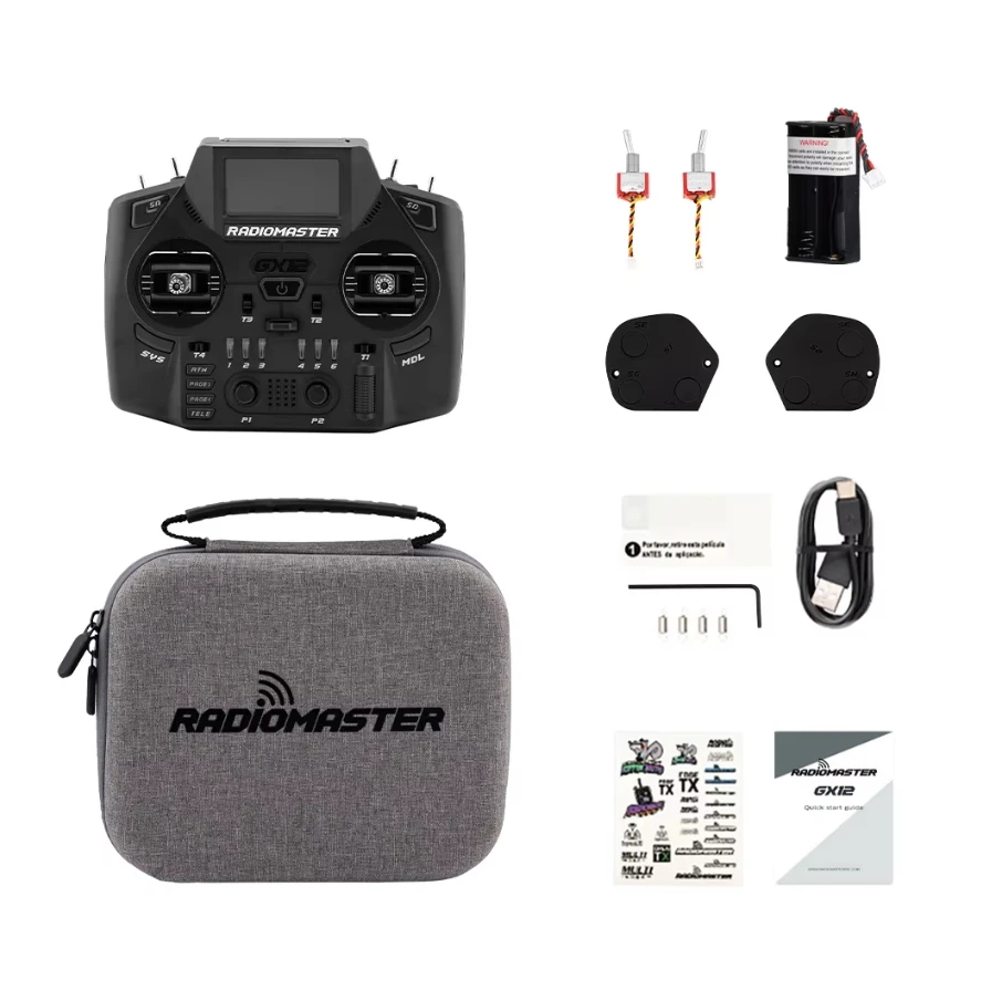 Radiomaster GX12 1000HZ 3D Digital CNC Hall Gimbal Dual Band Antenna Gemini XROSSBAND EXpressLRS Radio Controller