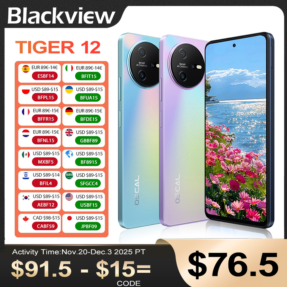  Blackview OSCAL TIGER 12 Smartphone 6.78'' 120Hz 2.4K Display Call Phone 8GB RAM+128GB ROM 64MP Telephon Portable Android 13 NFC 