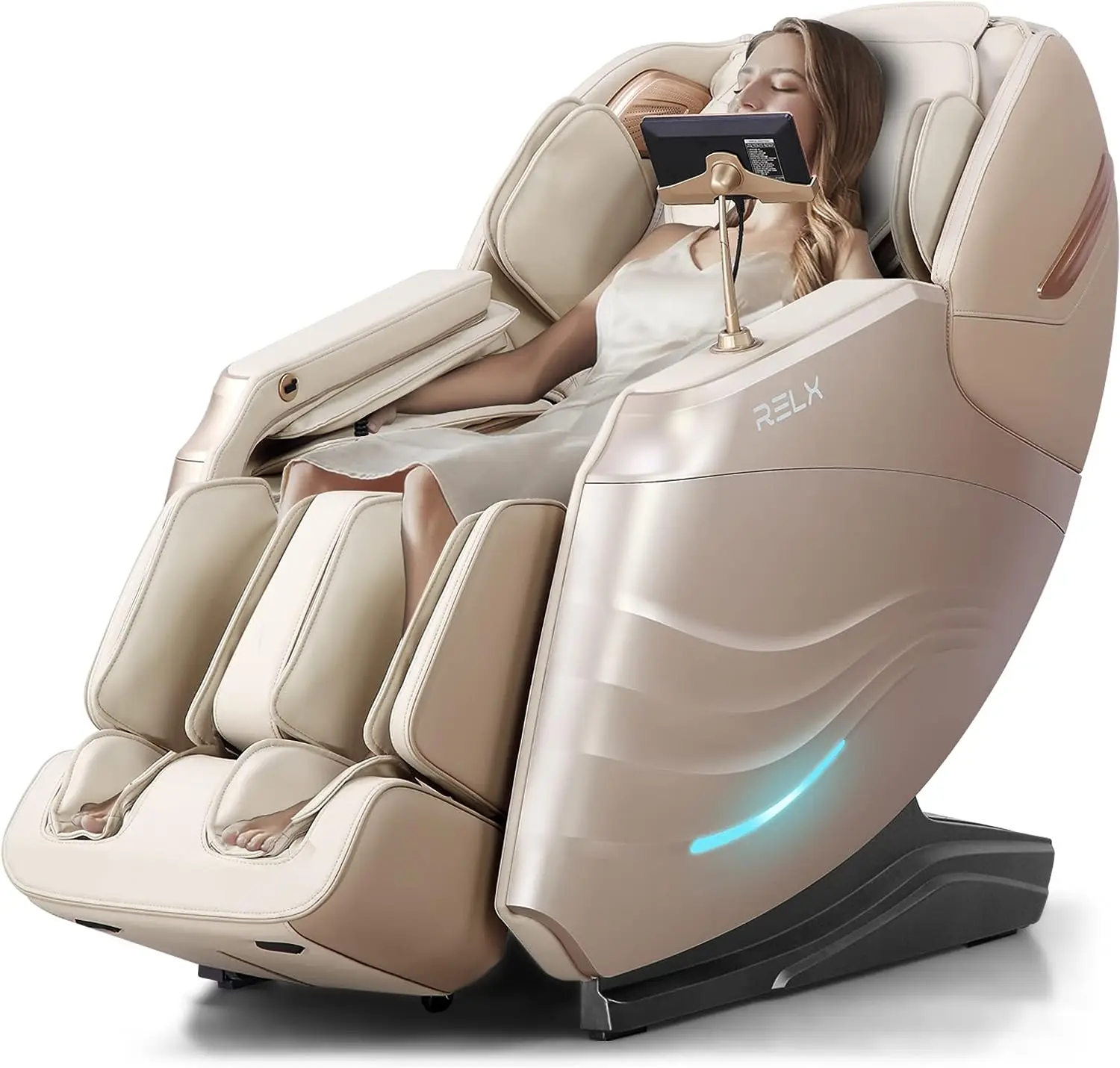 RELX Massage Chair Full Body Zero Gravity SL-Track Shiatsu Massage Chair, 12 Modes, Airbag Massage, with Yoga Stretch, Foot Mass