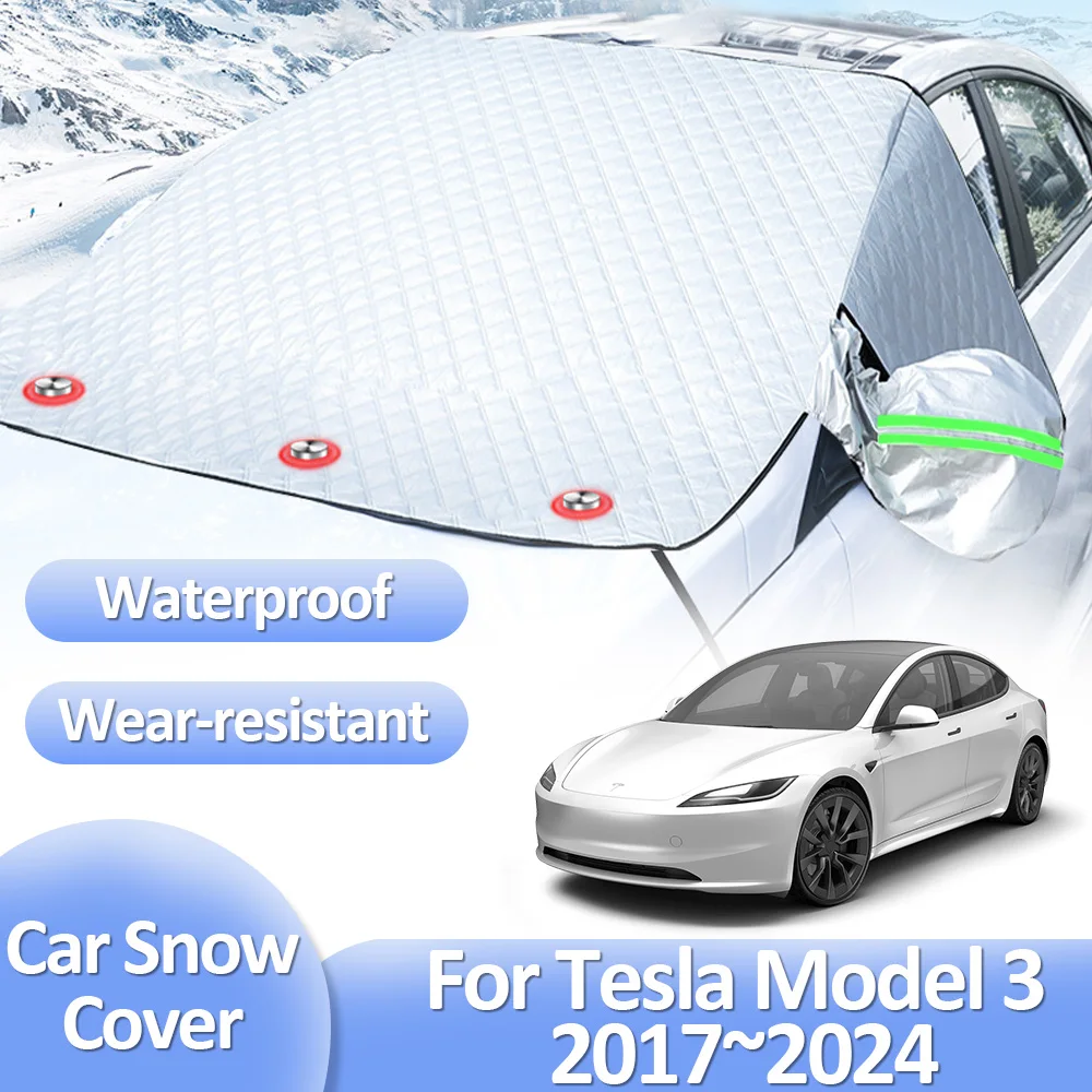 Car Snow Cover for Tesla Model 3 2017~2024 2018 2019 2023 Winter Anti-Frost  Windshields Ice Protection Exterior Auto Accessories - AliExpress