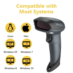 NETUM NT-M2 Portable Laser Wireless Barcode Scanner Reader USB 433MHz 256KB Flash Memory 3000 Bar Codes for Windows MAC