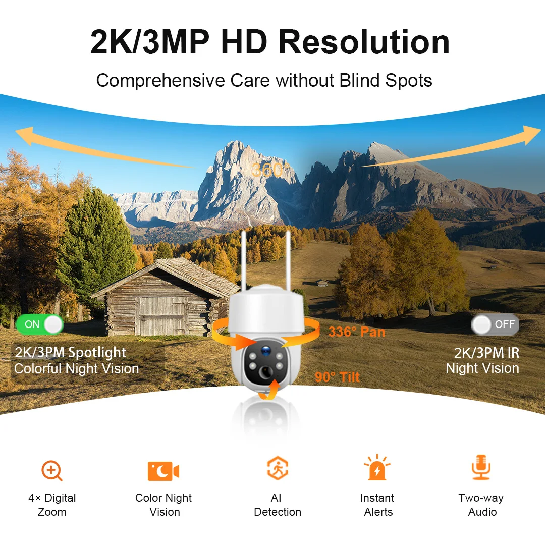 Unlimited Data Outdoor Solar Security Camera Bundle