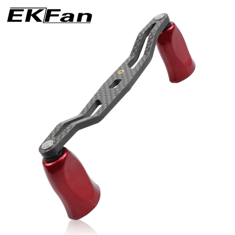 EKfan 120MM Carbon Fiber Fishing Reel Handle Silica Gel Knob Suit For DAI&SHI Baitcasting Reel Fishing Accessory