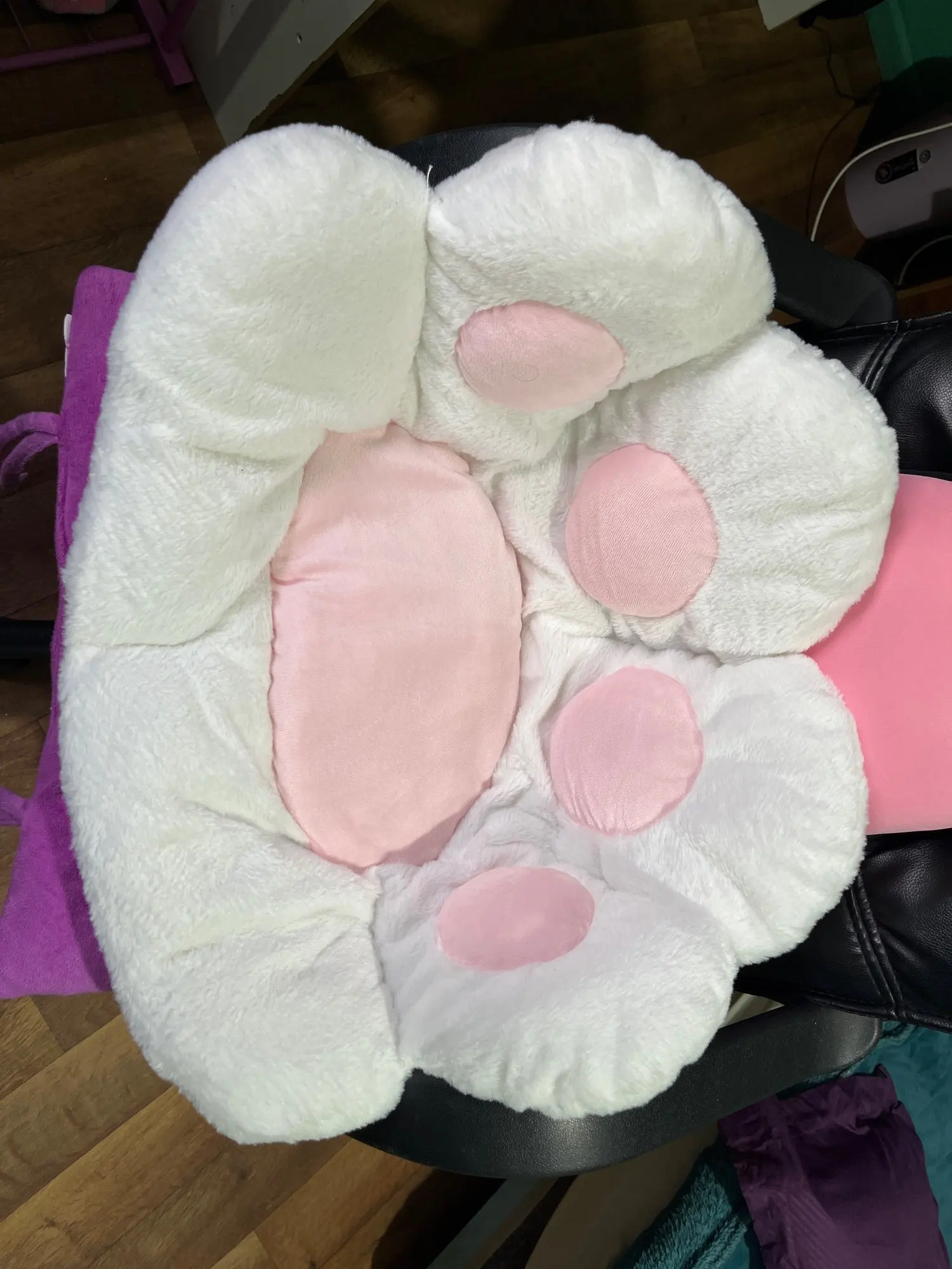 Pastel Cat Paw Seat Cushion, customer photo