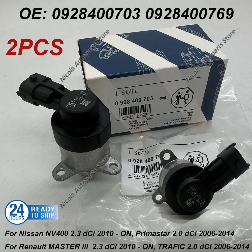 

2PCS 0928400703 0928400769 For B-osch Fuel Pump Pressure Regulator Valve For N-issan NV400 Renaultt MASTER III V-AUXHALL