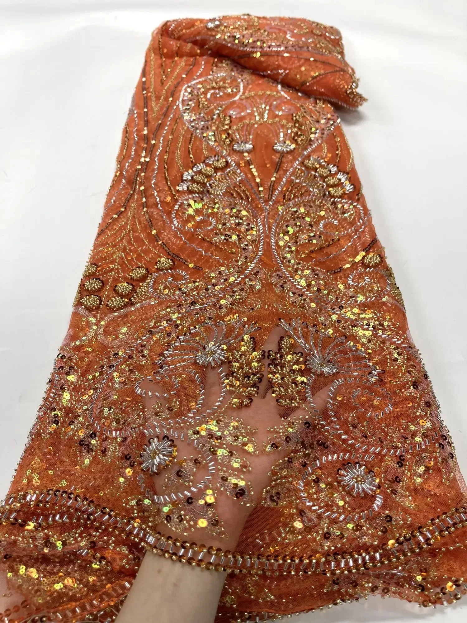 Рисунок 4 - Новинка 2024, африканская кружевная ткань с блестками