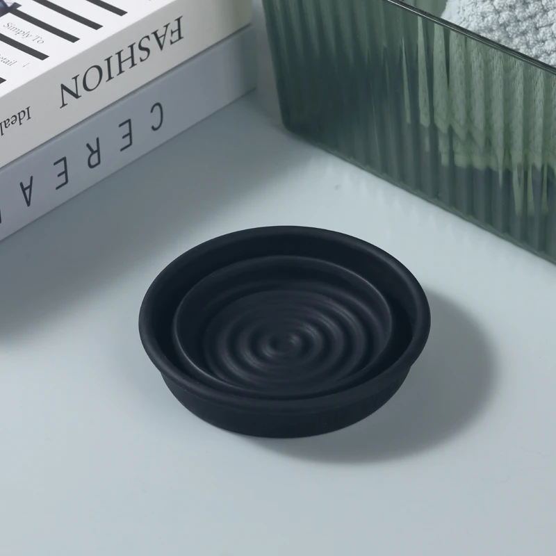 Collapsible Silicone Shaving Bowl For Travel Yaqi Black Color shaving bowl