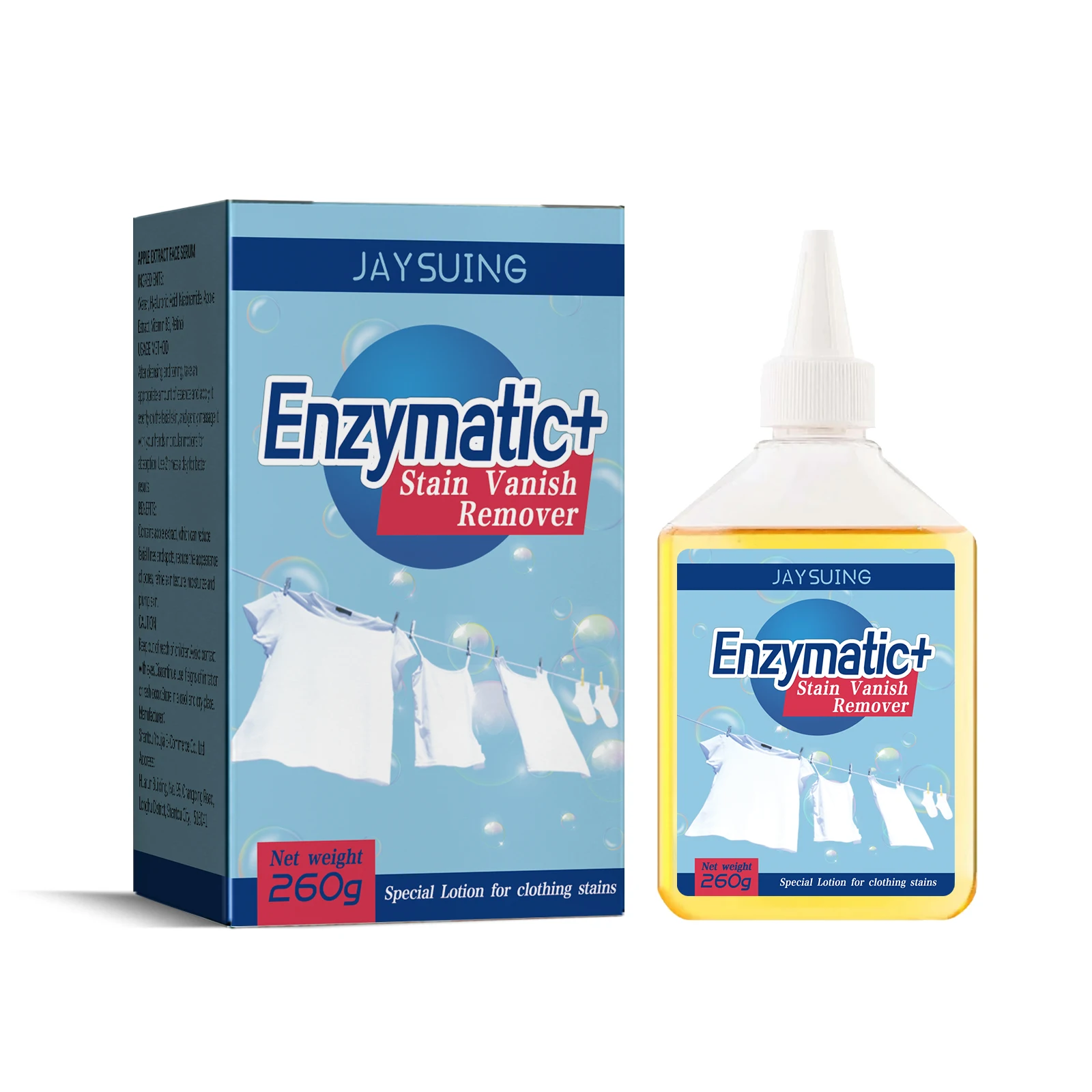 Enzymatict Stain Vanish Remover Stubborn Dirt Stains Yellow Mold Spot Perspiration Stains Multi-purpose Clothes Laundry Cleaner